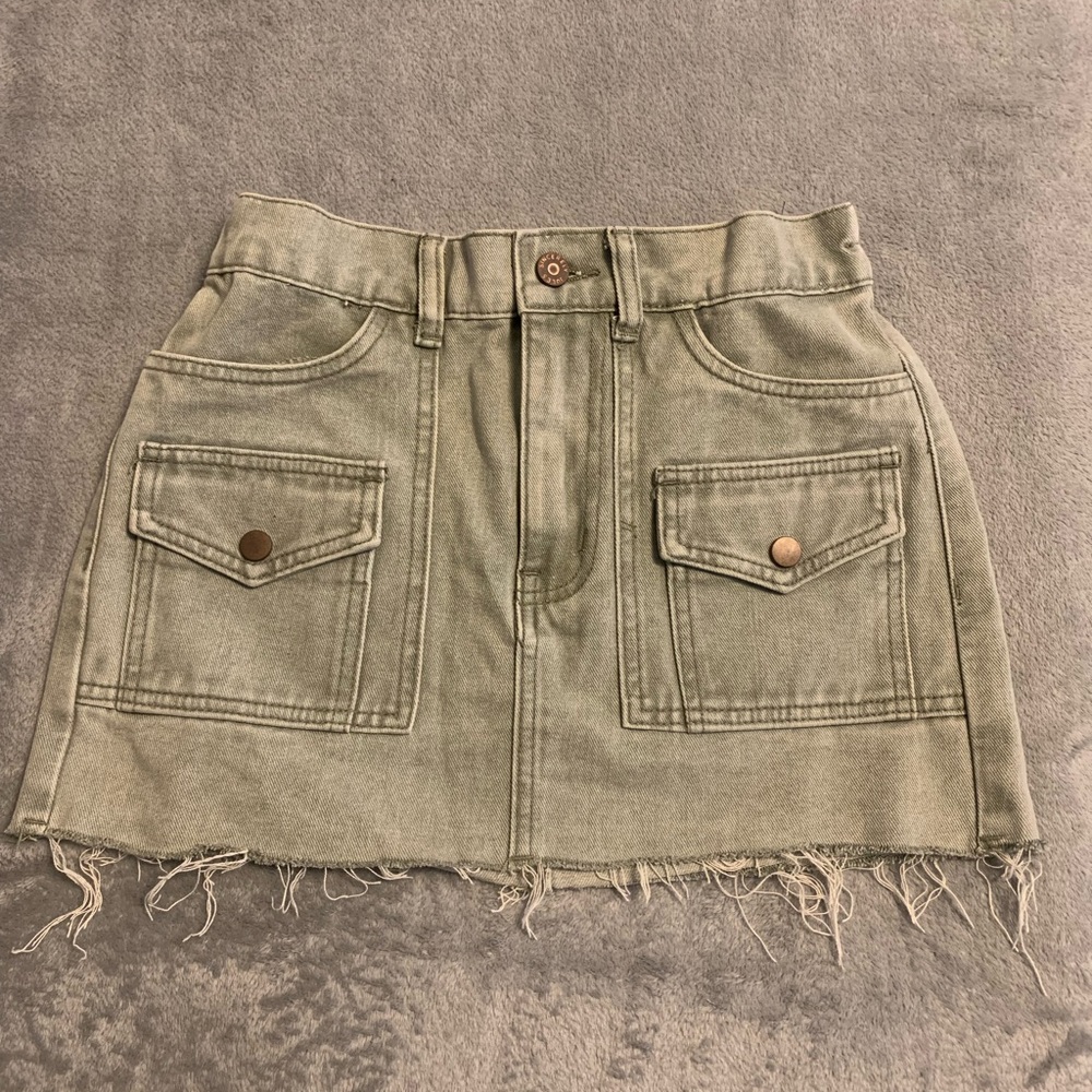 Sincerely Jules Khaki Denim Pencil Skirt